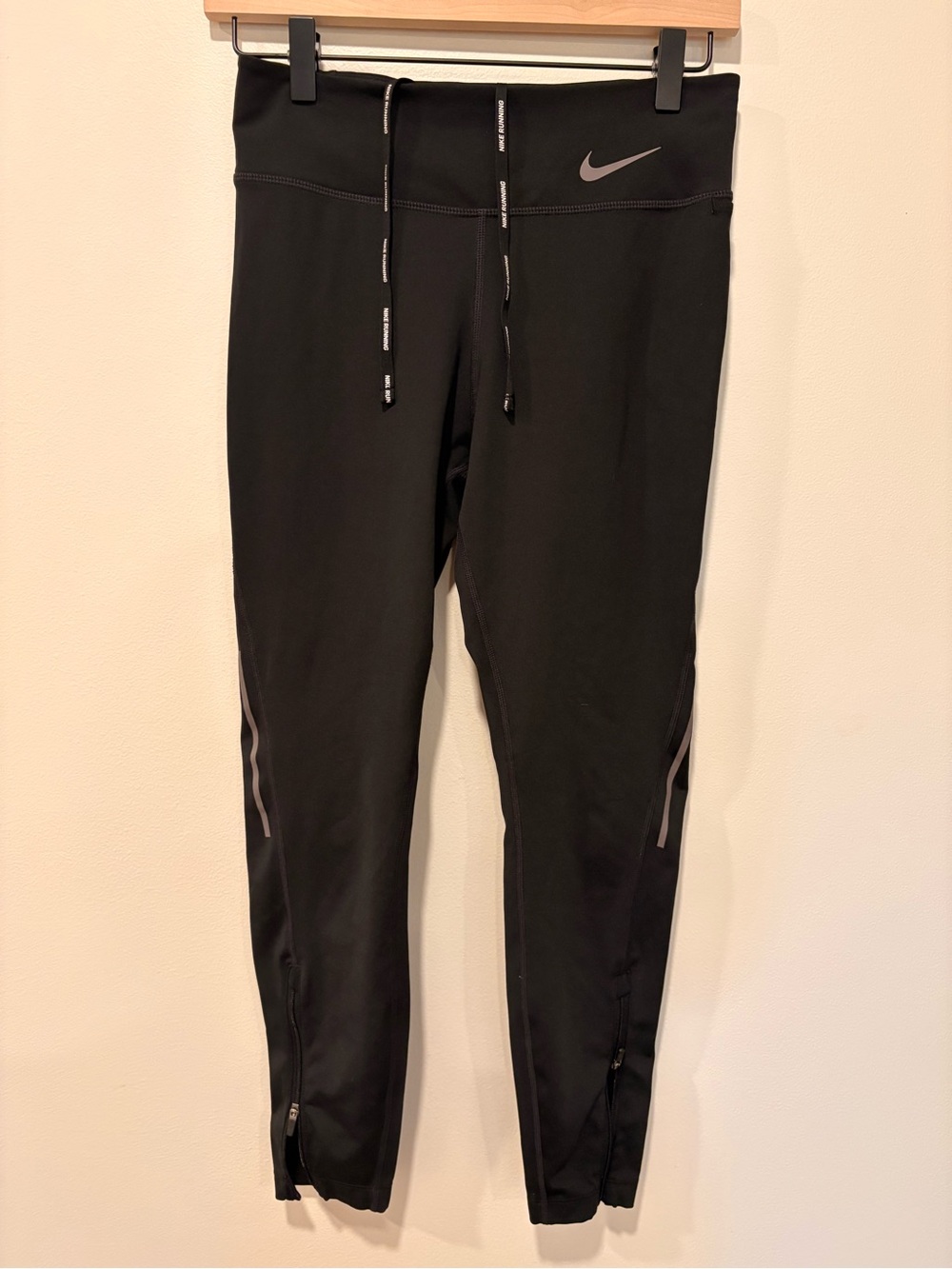 Nike Black Running Tights with Reflective Accents